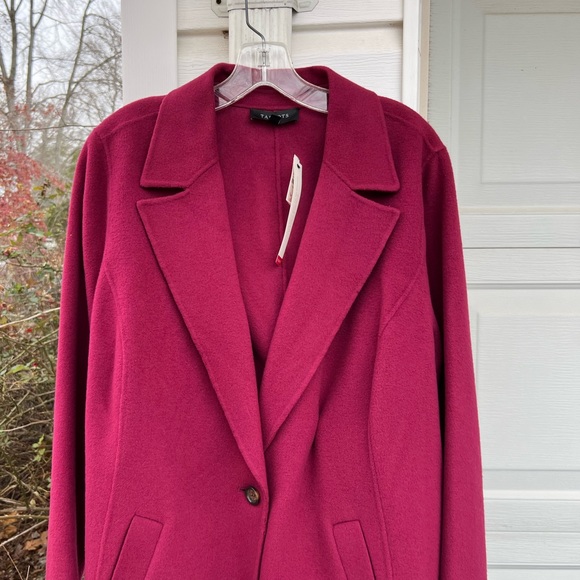 NWT Talbots Beautiful Classic Berry Wool Double Faced Flannel Coat - Picture 7 of 7